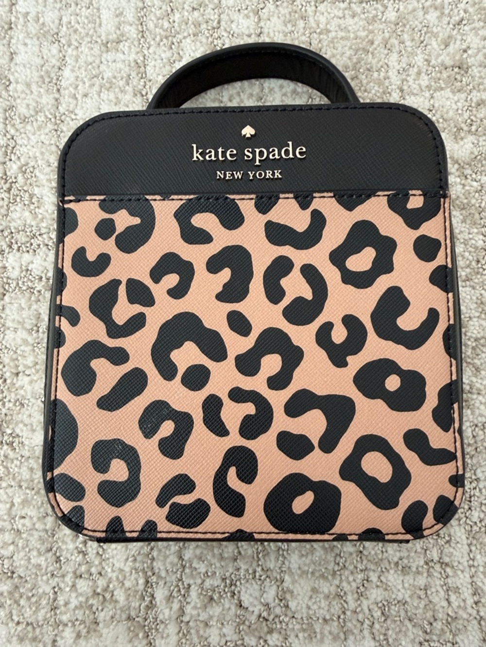 kate spade Leopard Print Mini Top-Handle/Crossbody Bag - Tan & Black